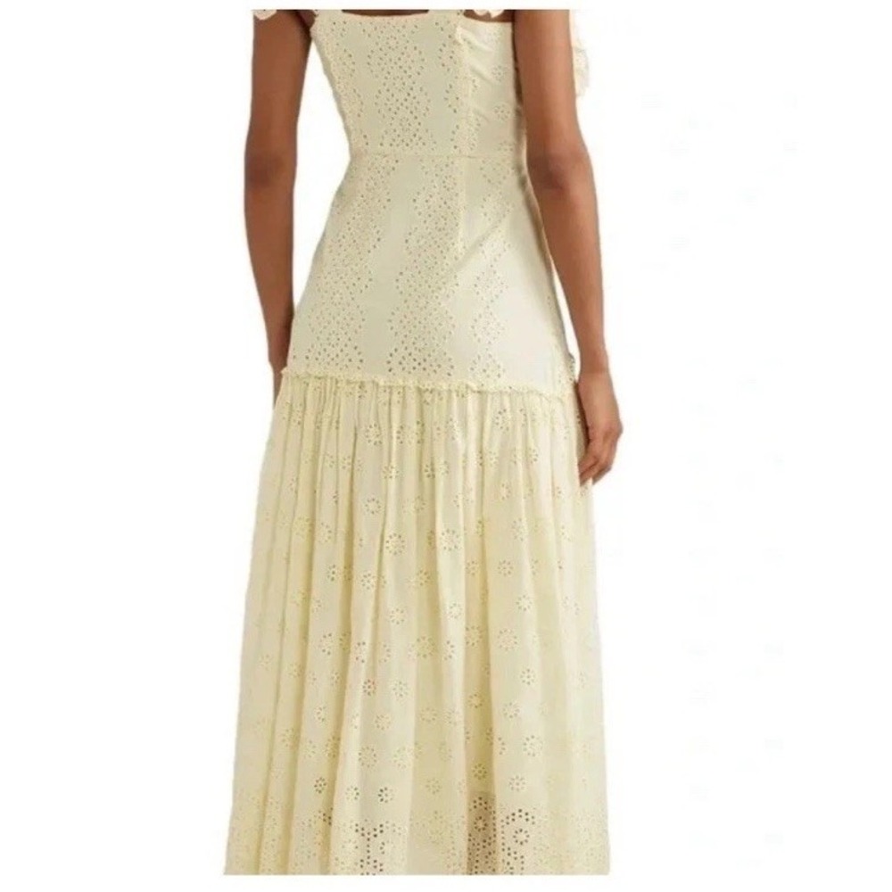 NWT LoveShackFancy Cressida Eyelet Maxi Dress in Pisco Yellow Buttercream MEDIUM - Picture 4 of 16